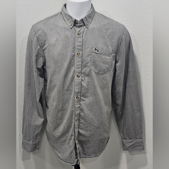 Vans Other - Vans Chima Ferguson Oxford Gravel Wolf Button Up Shirt Mens Sz L Skateboarding